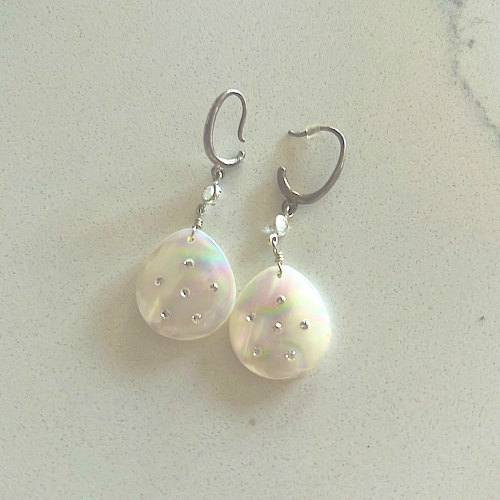 opal diamond crystal earrings